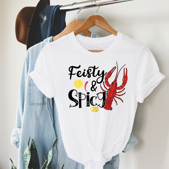 Feisty & Spicy Shirt, Crawfish Season Tshirts, Gift For Lovers, Food Boil Tee