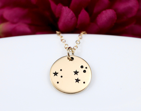Leo Constellation Necklace, Gold, Star Sign, Zodiac, Gifts, Zodiac Jewelry, Gifts, For Women