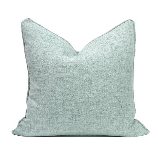 Set Of 2 Lightweight "Ruby" Linen Blend Throw Pillow Covers, Spa, Pistachio, Mocha Home Accent, Décor 20"x20" - Cover Only