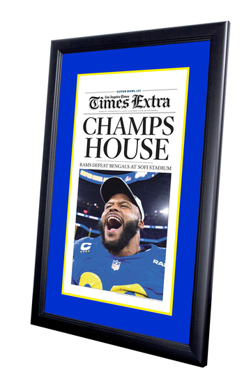 Framed Newspaper Cover - Limited Edition La Times Rams 2022 Nfl Super Bowl Champs House