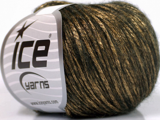 8Pk Rock Star Gold & Black Yarn, #51550, Ice Shiny Metallic, Wool Blend, Worsted Wholesale, Discount Yarn 51550