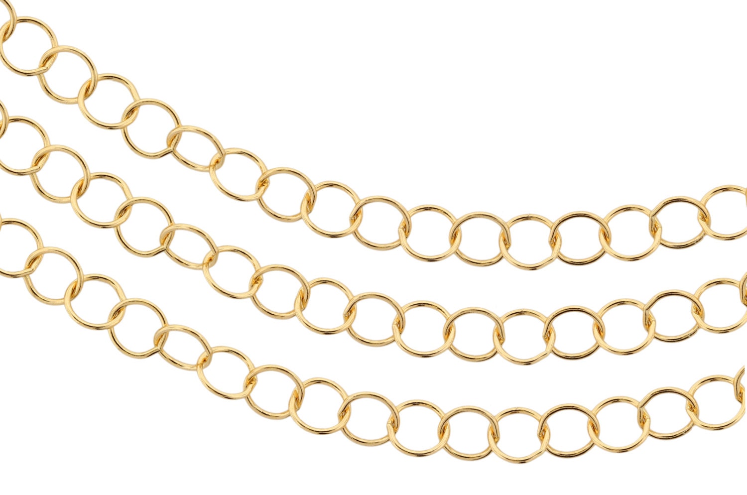 14Kt Gold Filled Circle Chain 3.5mm Foot Chain - 5Ft Bulk Quantity Wholesale Price | 2338-5/1