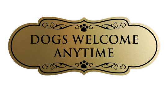 Designer Dogs Welcome Anytime Wall Or Door Sign