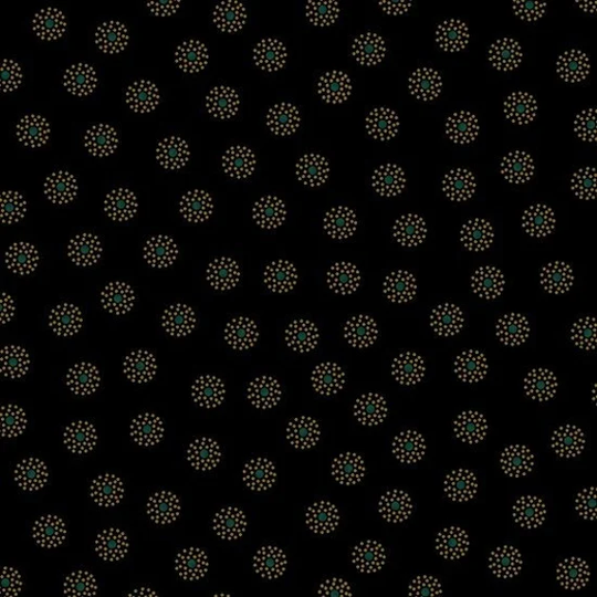 Half Yard, Teal Dot Fabric, Blender Ebony & Onyx, Clustered Dots, Kim Diehl, Henry Glass 6997-99, Quilting Cotton