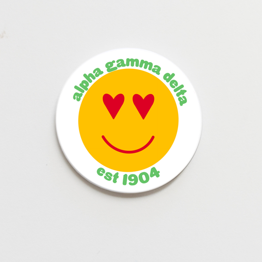 Alpha Gamma Delta Greek Heart Eyes Button