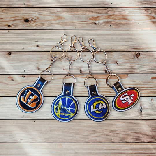 Personalized Sports Keychain | Key Fob Embroidered Name Keychain Custom Chain Back To School