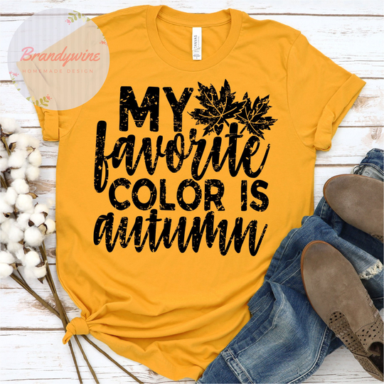My Favorite Color Is Autumn Shirt, Fall Tee, Bella Canvas T-Shirt, Crew Neck V-Neck Tee