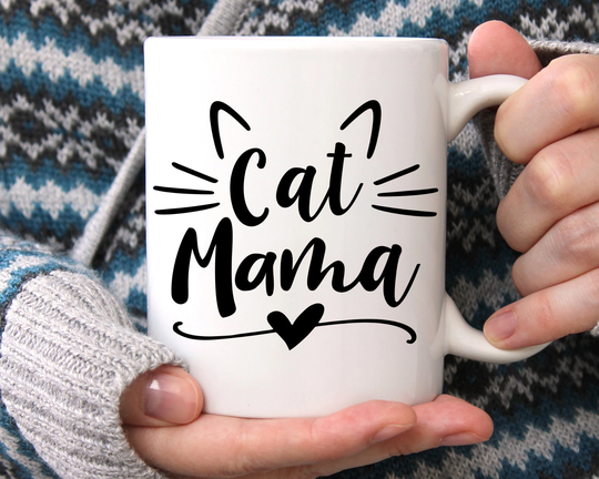 Cat Mama Mug, Mom, Gift, Mom Mug For Lovers Coffee Cup, Cute