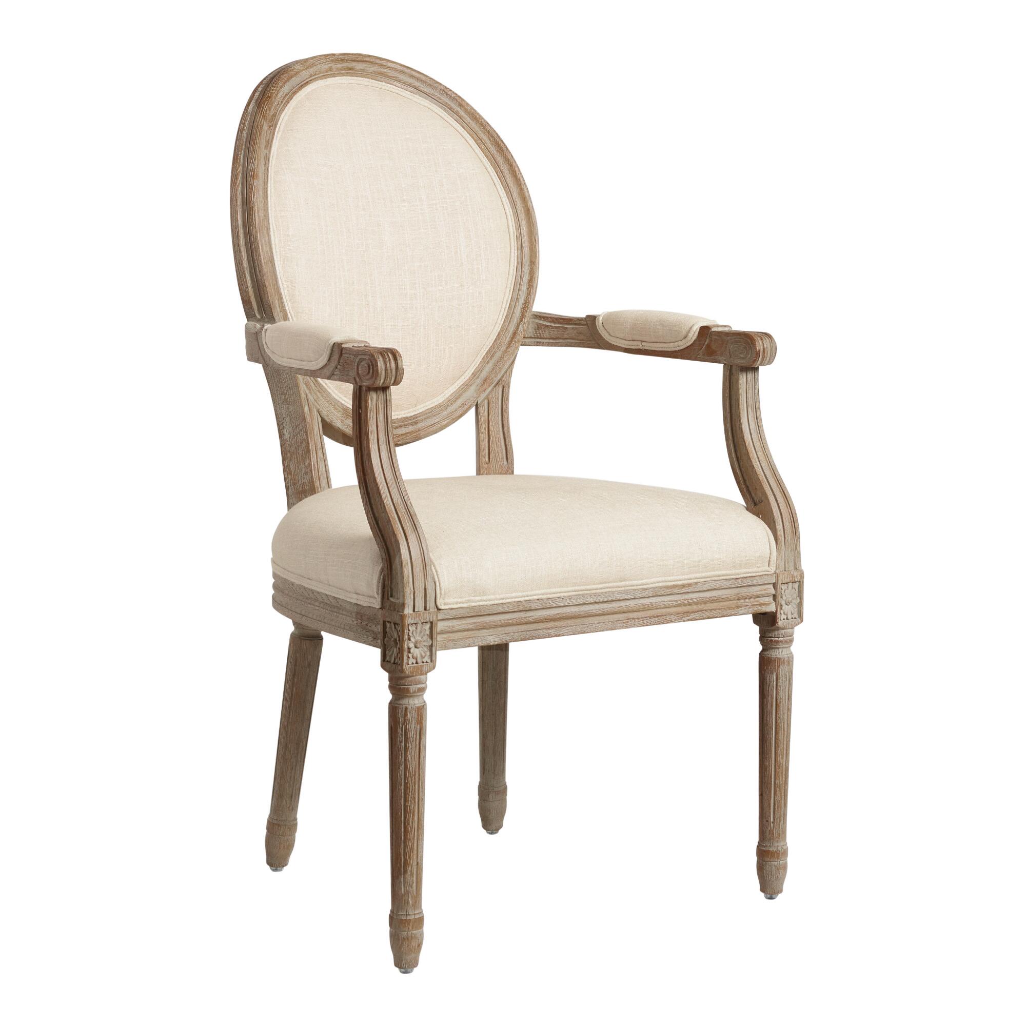 Round Back Paige Upholstered Dining Armchair: Black - Fabric by World Market