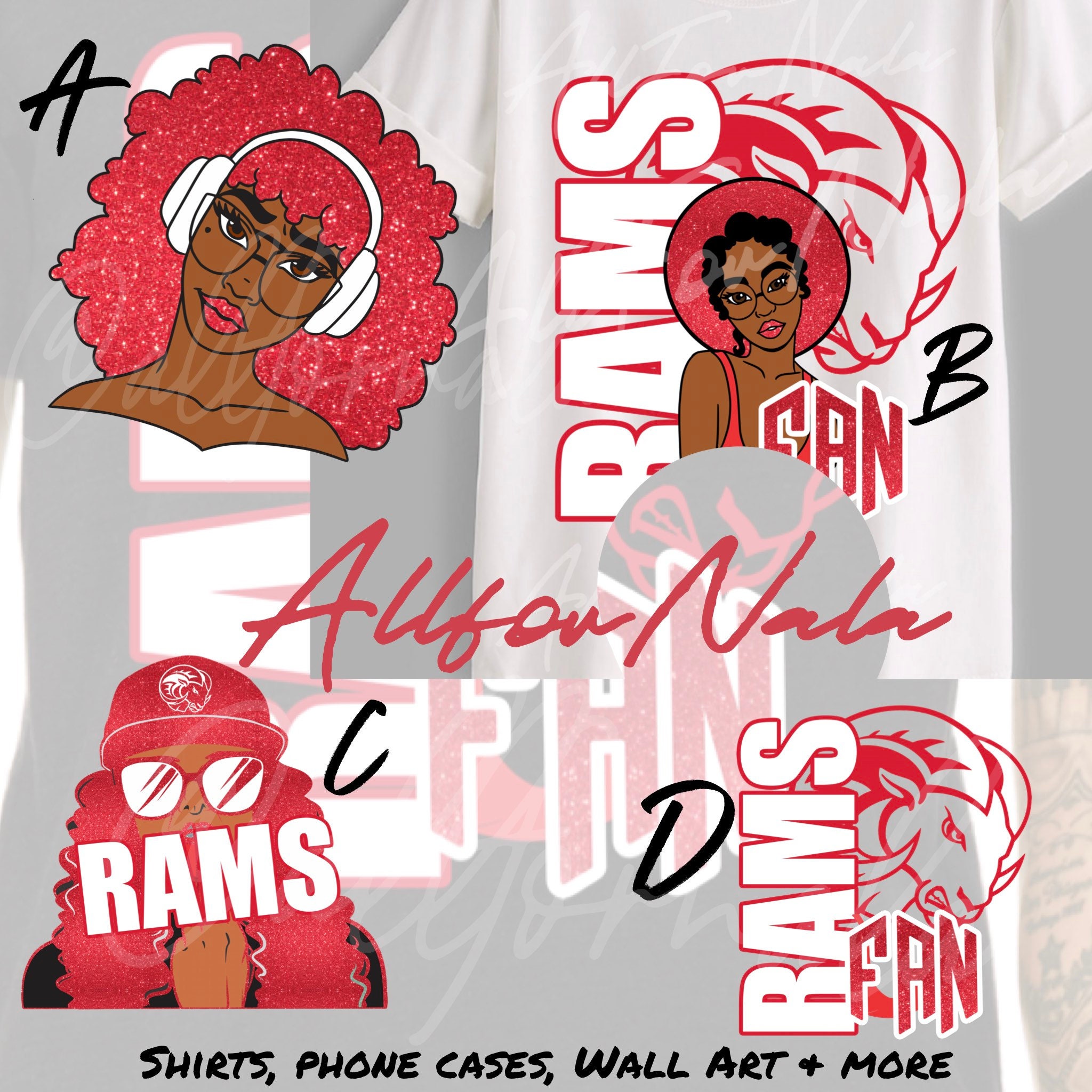 Rams Fan T-Shirt 4 Designs Available