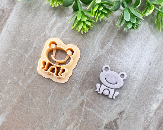 Frog Clay Cutter, Animal Polymer Cookie & Fondant Embossing Cutter For