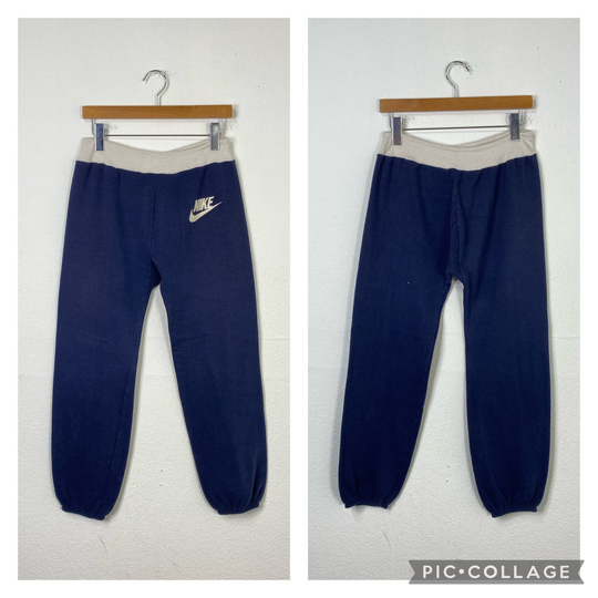 70S Vintage Nike 50/50 Blend Sweat Pants Orange Swoosh Tag Size Medium