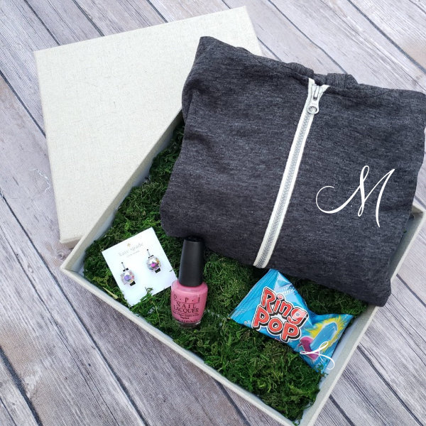 Getting Ready Outfit, Custom Tri-Blend Monogram Full Zip Lightweight Hoodie & Matching Yoga Pants -Mahogany Initial