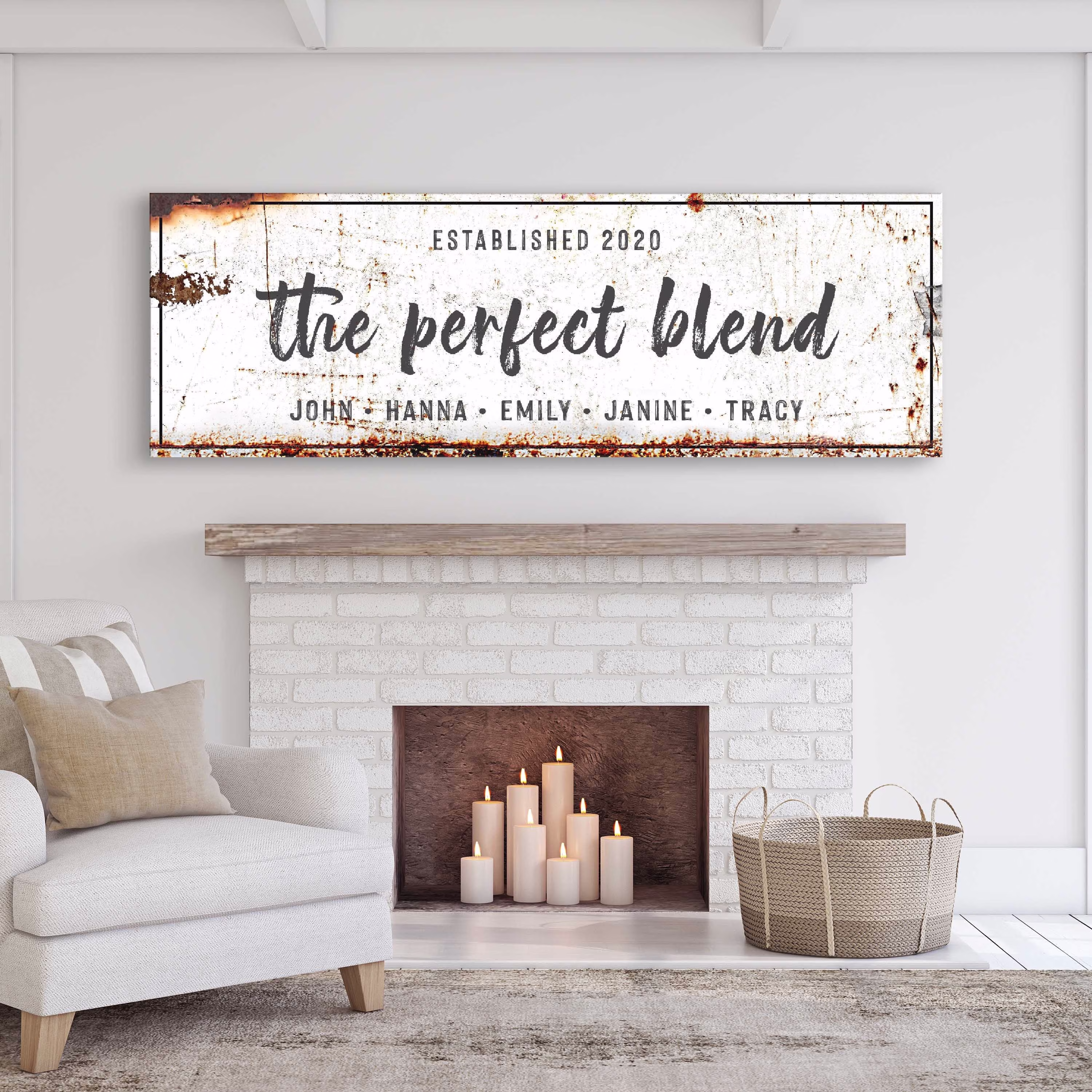 The Perfect Blend Sign Personalized Blended Family Name Living Room Wall Décor Custom Wedding Gifts For Couples Established