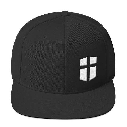Christian Cross Shield Logo Wool Blend Snapback Hatd