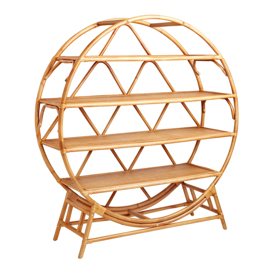 Round Sienna Rattan Nylah Bookcase: Natural by World Market