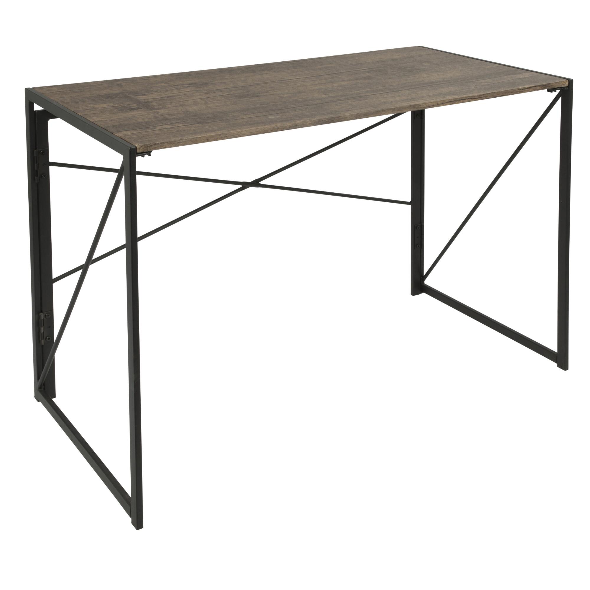 Wood and Metal Avery Desk: Black/Brown by World Market