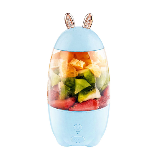 Lovely Rabbit Household Portable USB Rechargeable Juicer Cup Fruit Blender Mixer - blue