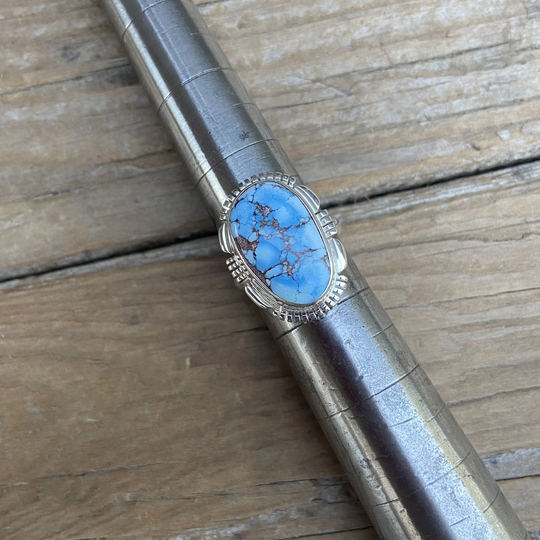 On Sale Golden Hills Lavender Turquoise Ring Handmade & Signed in Sterling Silver 925 With A Beautiful Stone High Polish