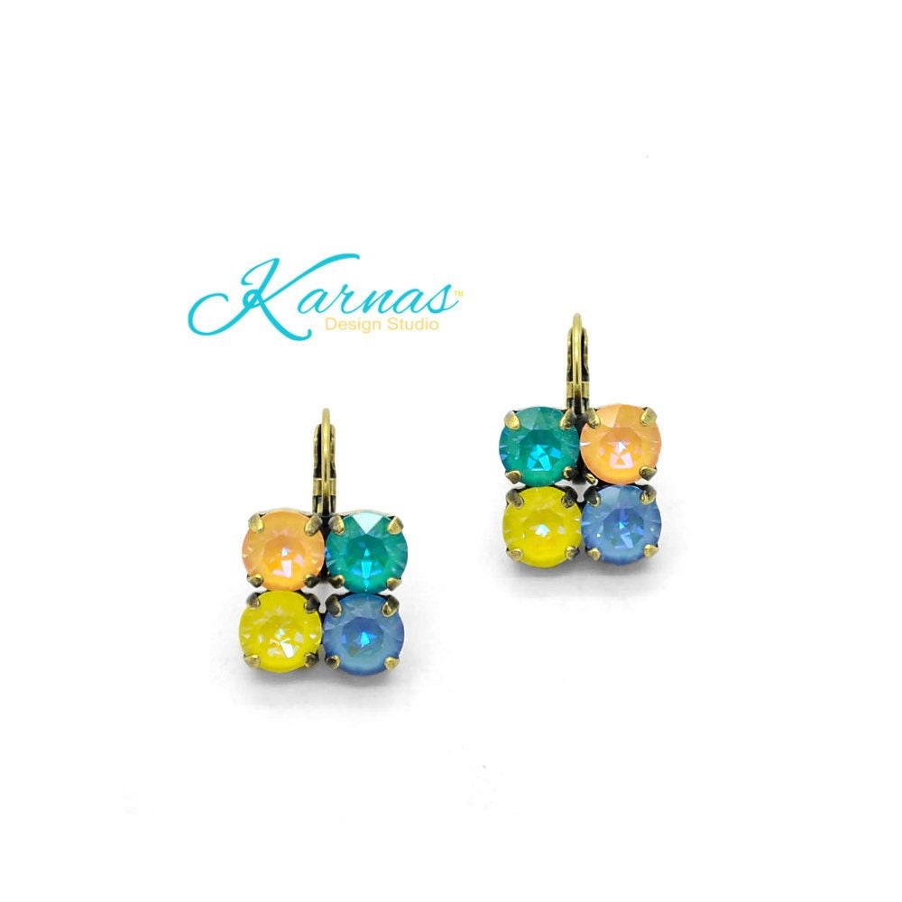 Oh How Delightful -Stone 8mm Drop Earrings K.d.s. Premium Crystal Choose Your Finish Karnas Design Studio Free Shipping
