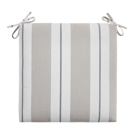 Sunbrella Linen Stripe Outdoor Patio Chair Cushion: Multi/Natural - Acrylic by World Market
