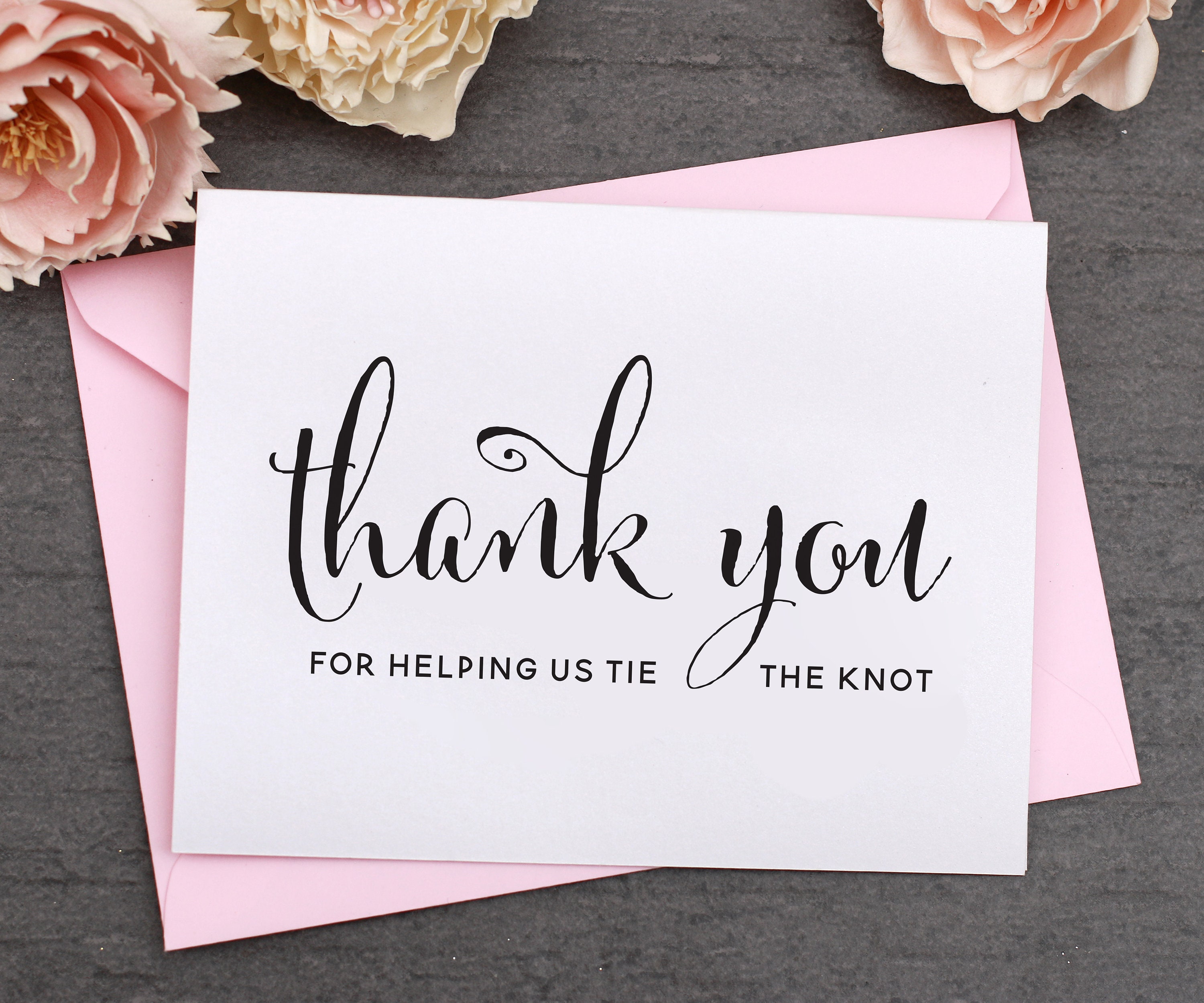 Thank You For Helping Us Tie The Knot, Wedding Cards , Note Cards, Cards