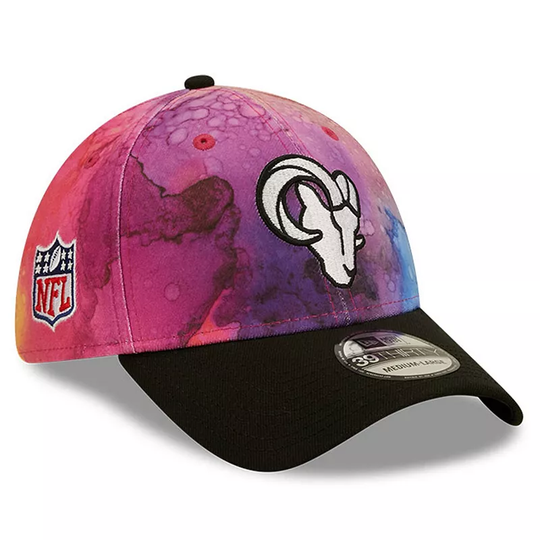 Men's New Era Pink/Black Los Angeles Rams 2022 NFL Crucial Catch 39THIRTY Flex Hat, Size: Small/Medium