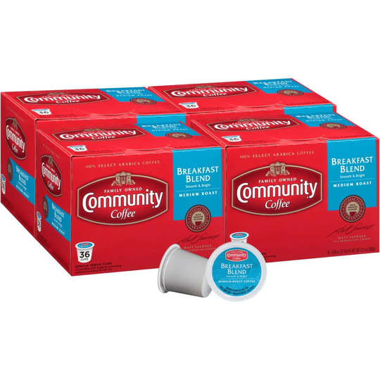 Community Coffee Breakfast Blend 144-Pack Breakfast Blend Single-Serve Coffee K-cup | 16314-4