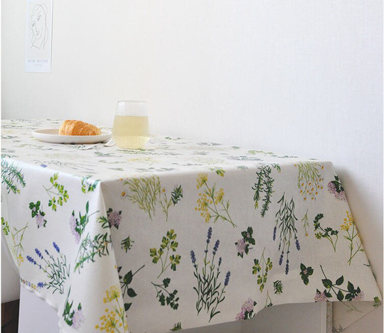 Herb Garden Laminated Cotton Linen Blend Fabric, Non-Glossy Laminate Quality Korean Fabric - By The Yard /52383