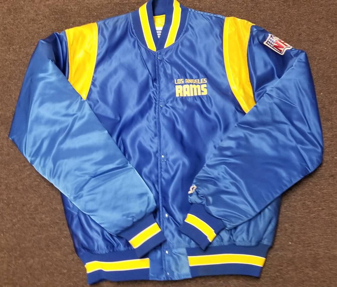 Large La Rams Starter Jacket, 90S, Vintage Jacket, Satin Jacket Los Angeles Rams