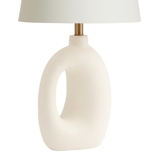 White Abstract Ceramic Lyra Table Lamp Base - Medium/