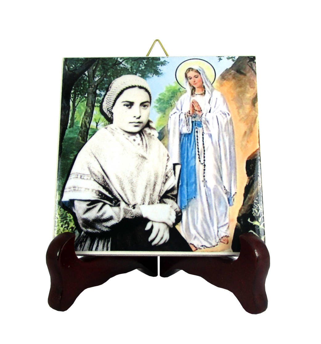 st Bernadette Soubirous - Catholic Saints Serie Saint Collectible Ceramic Tile Saint Sainte Lourdes