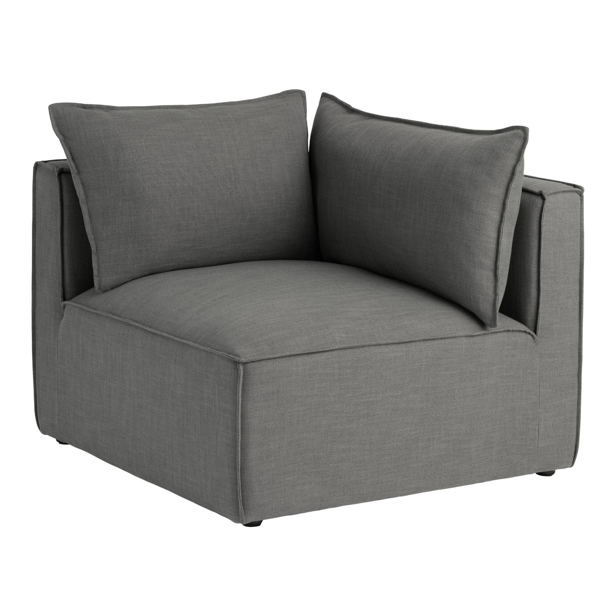 Gray Tyson Modular Sectional Corner End Chair - Polyester by World Market