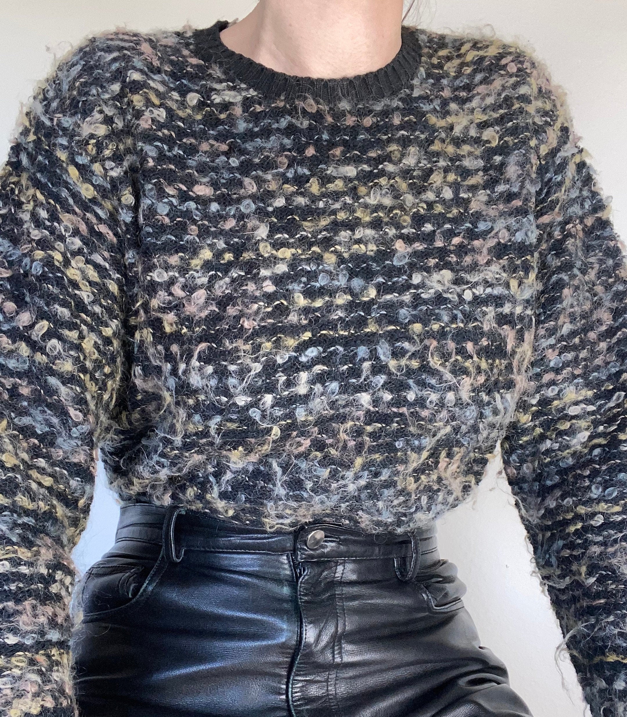Vintage Wool Blend Knotted Sweater Size Medium