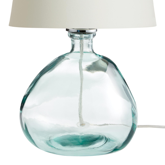 Recycled Glass Emilia Table Lamp: Green/White -