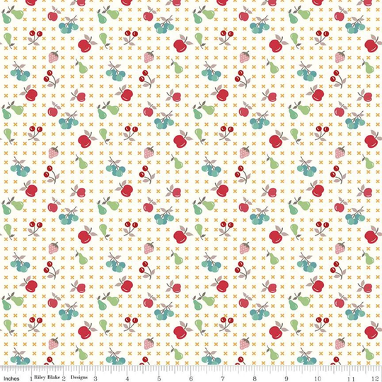 Cook Book Fruit Daisy By Lori Holt C1170 | Rbd Vintage Kitchen 100% Cotton Shipping 12/8