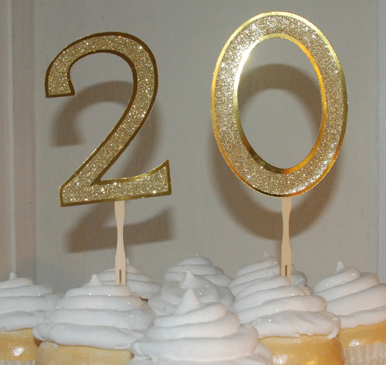 Large Glitter Monogram Cake Topper