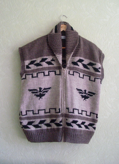 Hand Knit/Handmade Warm Wool Blend Shawl Collar Zipper Men's Sweater/Cardigan/Vest Custom Order