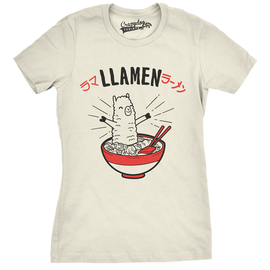 Womens Llamen Funny Ramen T-shirt For Foodie Girls - M