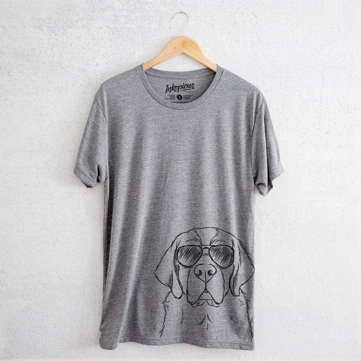 Barry The Saint Bernard - Tri-Blend Unisex Crew Grey Dog Lover Gift, St