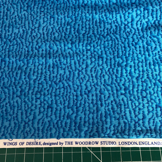 Fabric Vintage Woodrow Studios English Wings Of Desire Collection Bird Feathers Blender Medium Blue