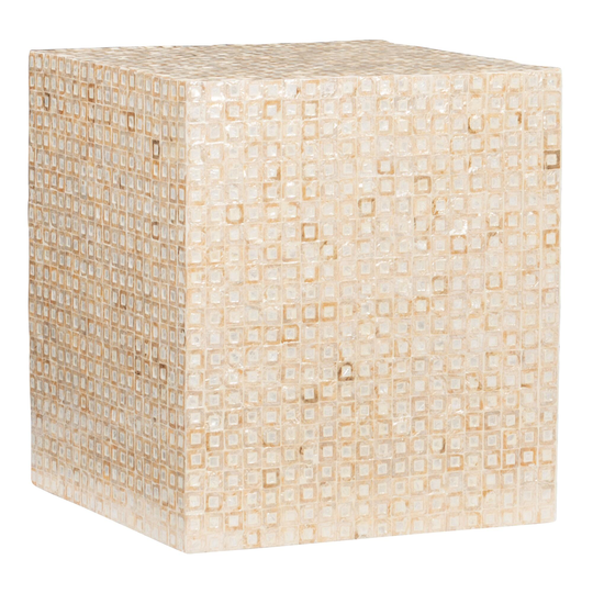 Square Gold Capiz Accent Table: Natural by World Market