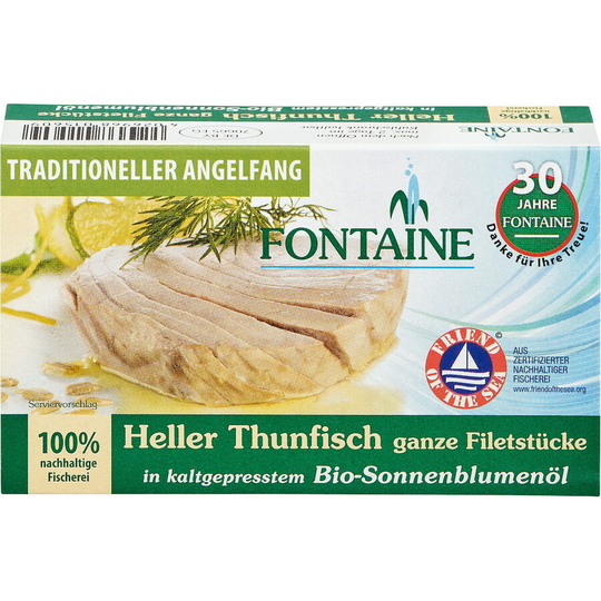 10 x Fontaine tuna in organic sunflower oil, 120g