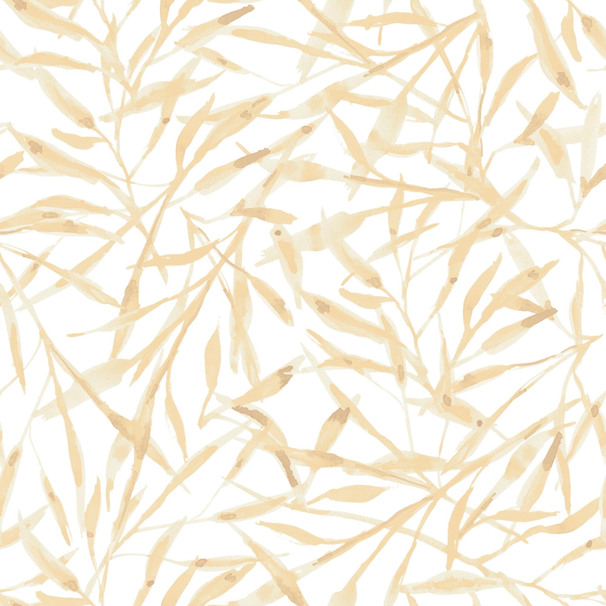 Honey Wheat Watercolor Leaves Peel And Stick Wallpaper by World Market