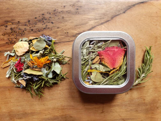 Loose Incense, Herbal Blend, Rosemary, Lavender, Cinnamon, Rose, Eucalyptus, Bay Leaf, Organic, Energy, Smoke Cleansing, Space Cleansing