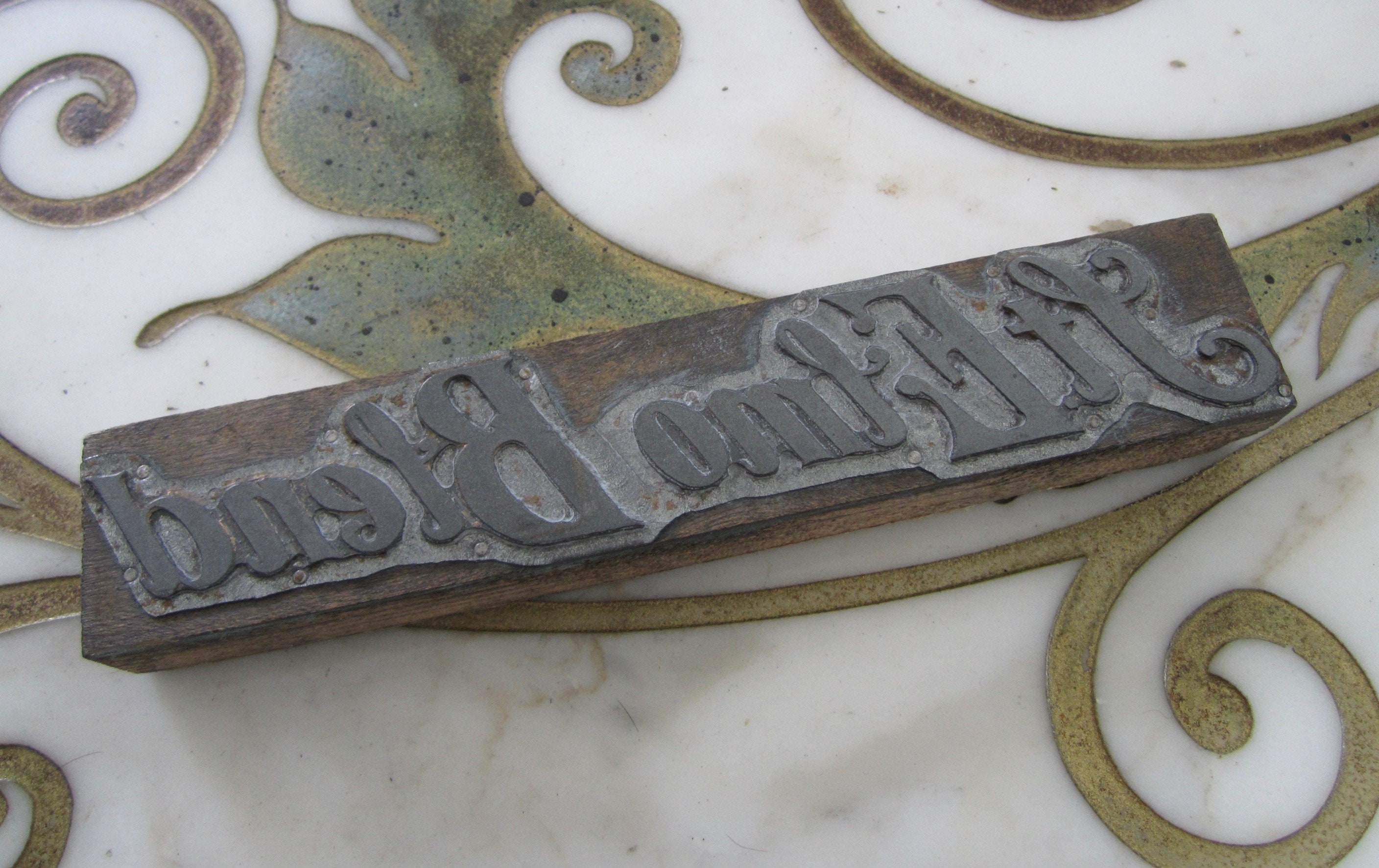 st. Elmo Blend Large Vintage Letterpress Printing Block