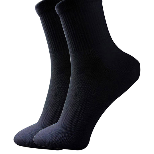 1 Pair Men's Summer Mesh Soft Cotton Blend Socks Athletic Sport Gym Casual Socks - black