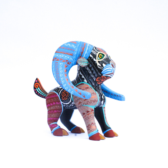 Alebrije Ram, Wood Carving, Animal Sculpture, Mexican Folk Art, Handmade, Oaxacan Handicrafts, Alebrije, Alebrije