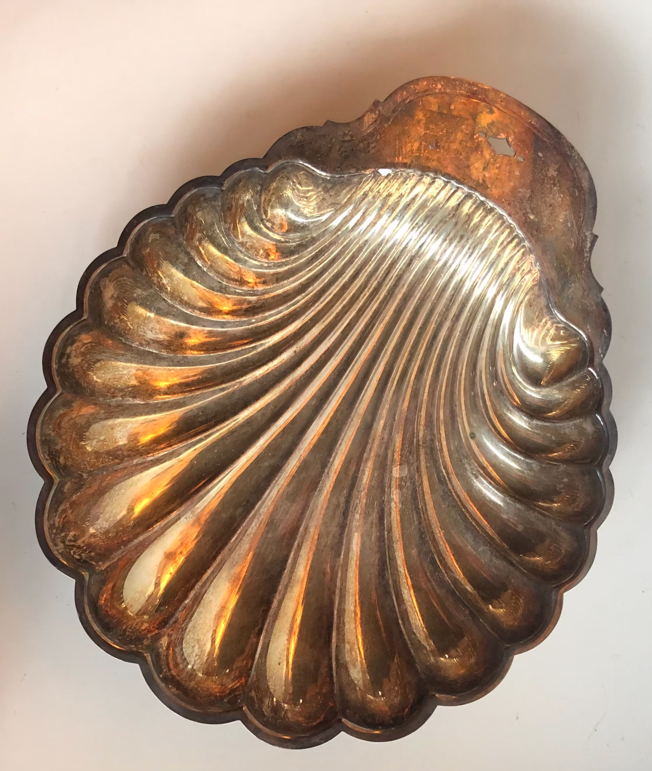 Brilliant Vintage Silver Plate Mcm Serving Platter Large Shell Elegant Table Decor Classy Catering Dish Seafood Server Seashell Tray