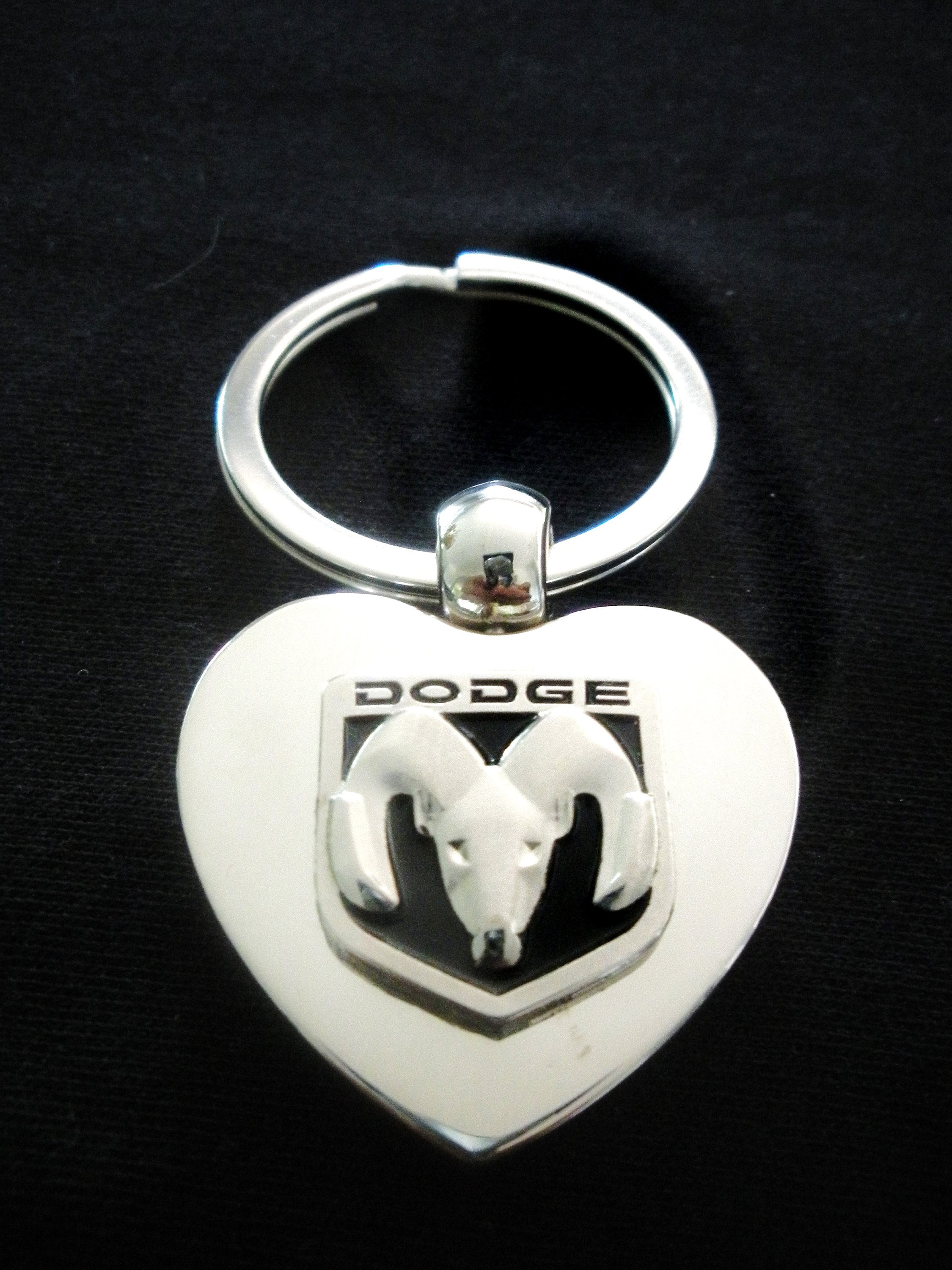 Dodge Ram Personalized Engraved Key Ring, Silver Heart Keyring, Birthday Gift, Love Token Fob, Keepsake Anniversary Gift